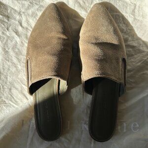 Jenni Kayne Suede Mule in Laurel (Olive Green) - Size 37